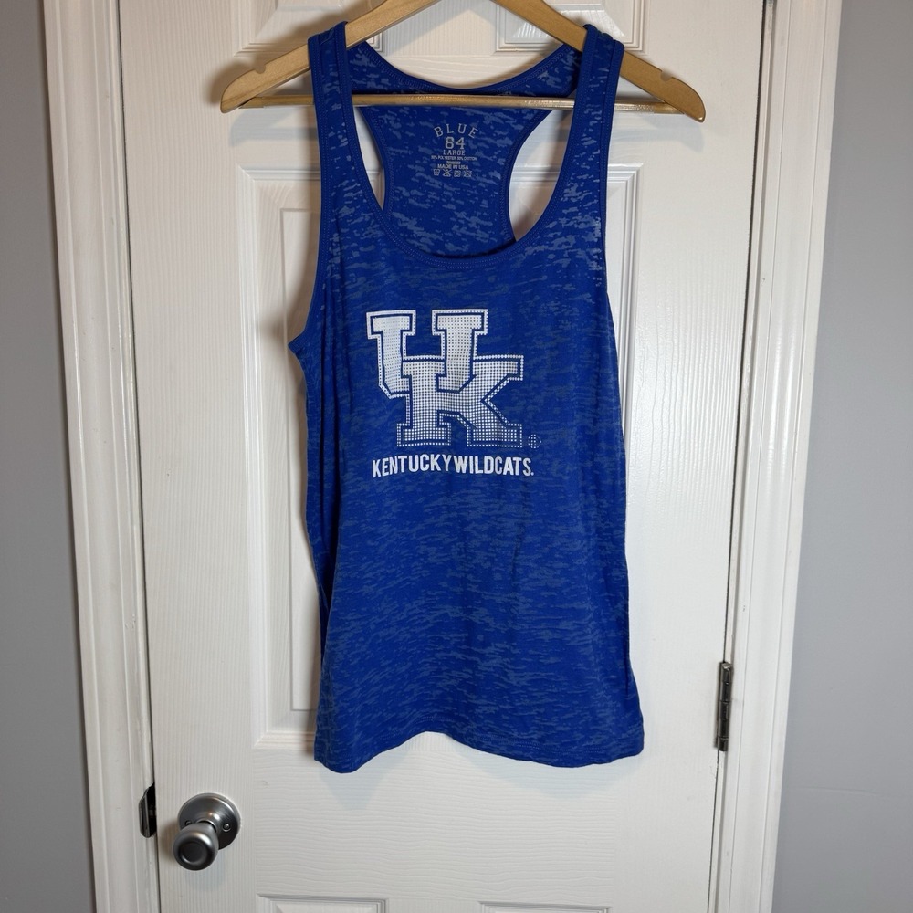 Blue 84 Womens Kentucky Wildcats Tank Top Large Blue Racerback Sleevless Shirt